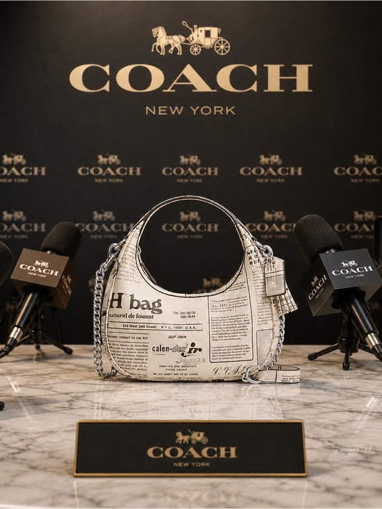 Coach Handbags - Coach White Newspaper Print Shoulder Hobo with Chain Strap NWT